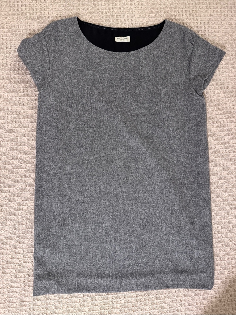 Dries Van Noten Gray Short Sleeve Knit Mini Dres / Tunic EUC